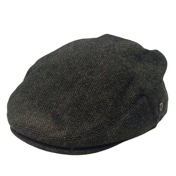 Voboom Mens Herringbone Wool Blend Flat Ivy Newsboy Cap Medium Classic - Picture 1 of 7